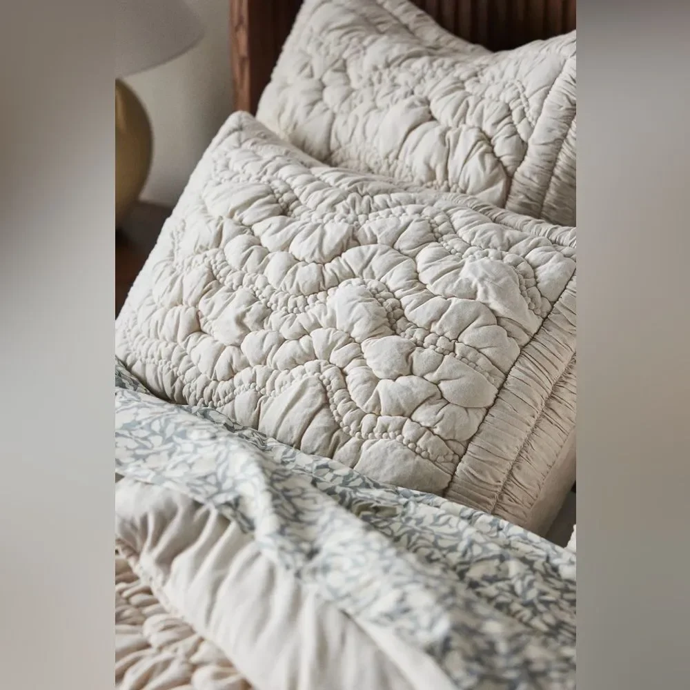 New Anthropologie Brooke Heathered Jersey Cotton Quilt Queen Size
